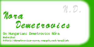 nora demetrovics business card