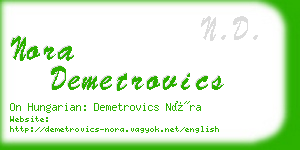 nora demetrovics business card